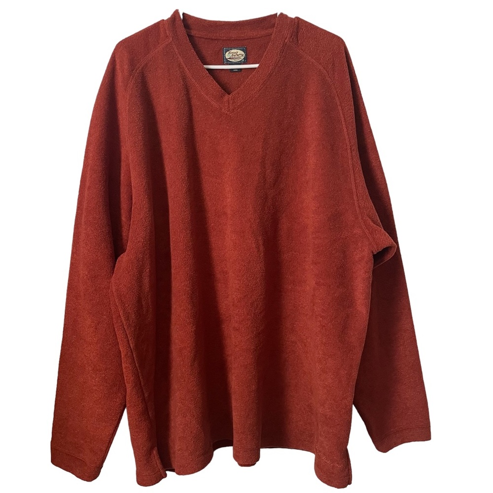 Tommy Bahama Mens Rust Orange V Neck Pullover Sweater, Size XXL, EUC!